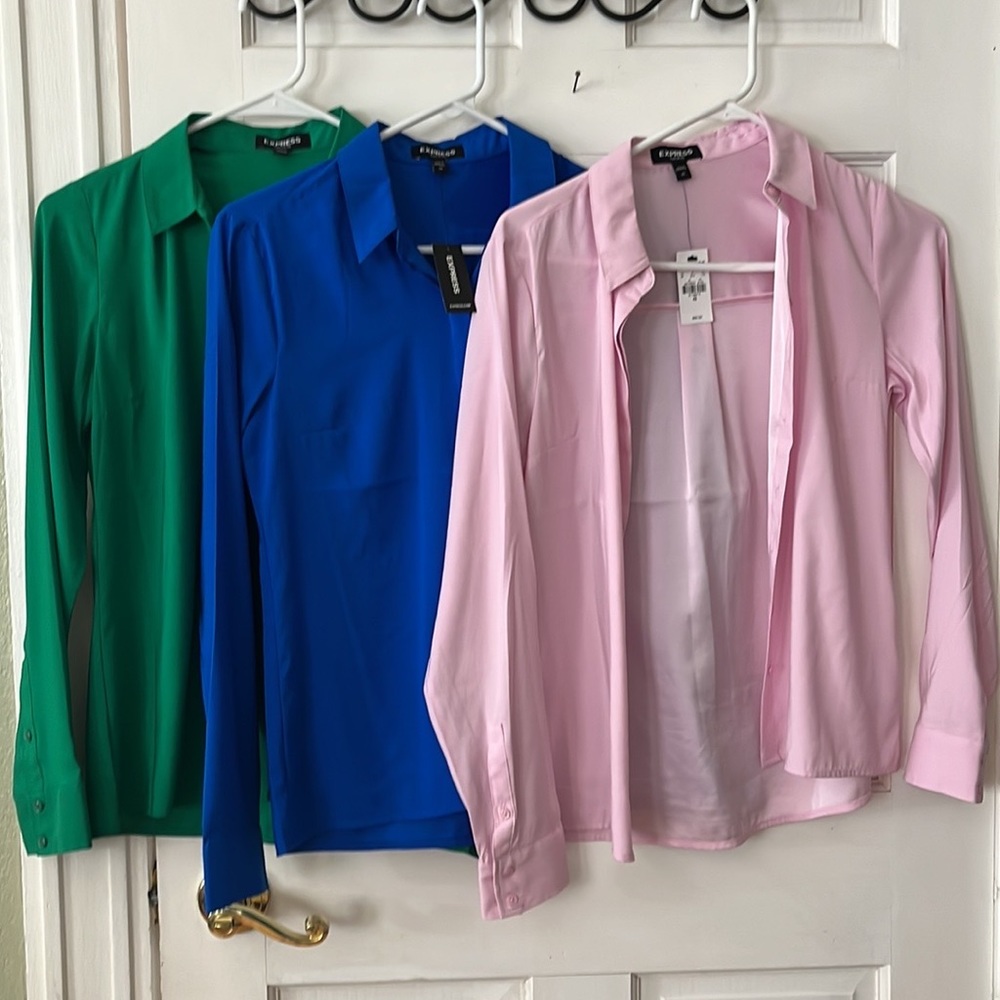 3 brand new Express button up shirts